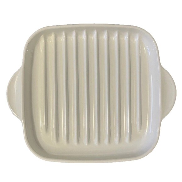 VTG Corning Ware Microwave Grill Roasting Bacon Rack MR-3 White 9"x9" (23×23 cm) - Picture 1 of 16
